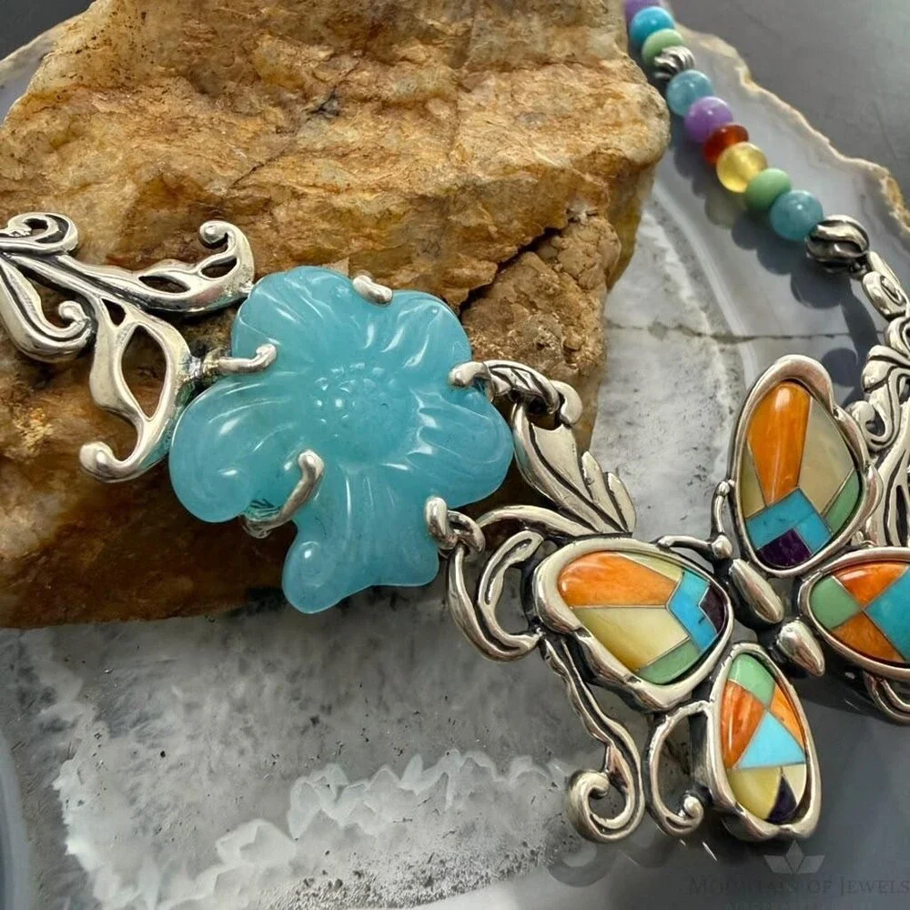 Carolyn Pollack Sterling Inlay Butterfly & Multistone Beads 15